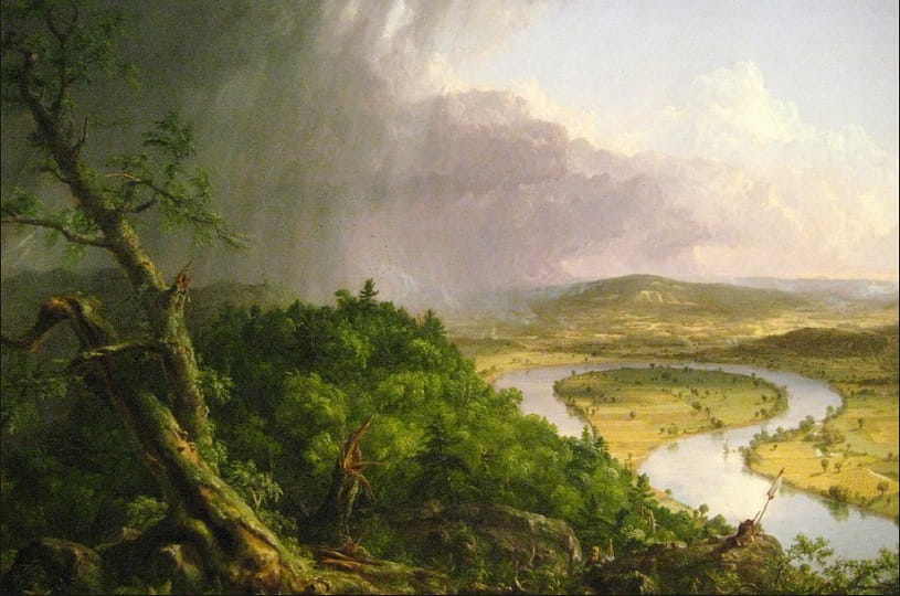 20 Famous Landscape Paintings Artblr   View From Mount Holyoke%2C Northampton%2C Massachusetts%2C After A Thunderstorm — The Oxbow 